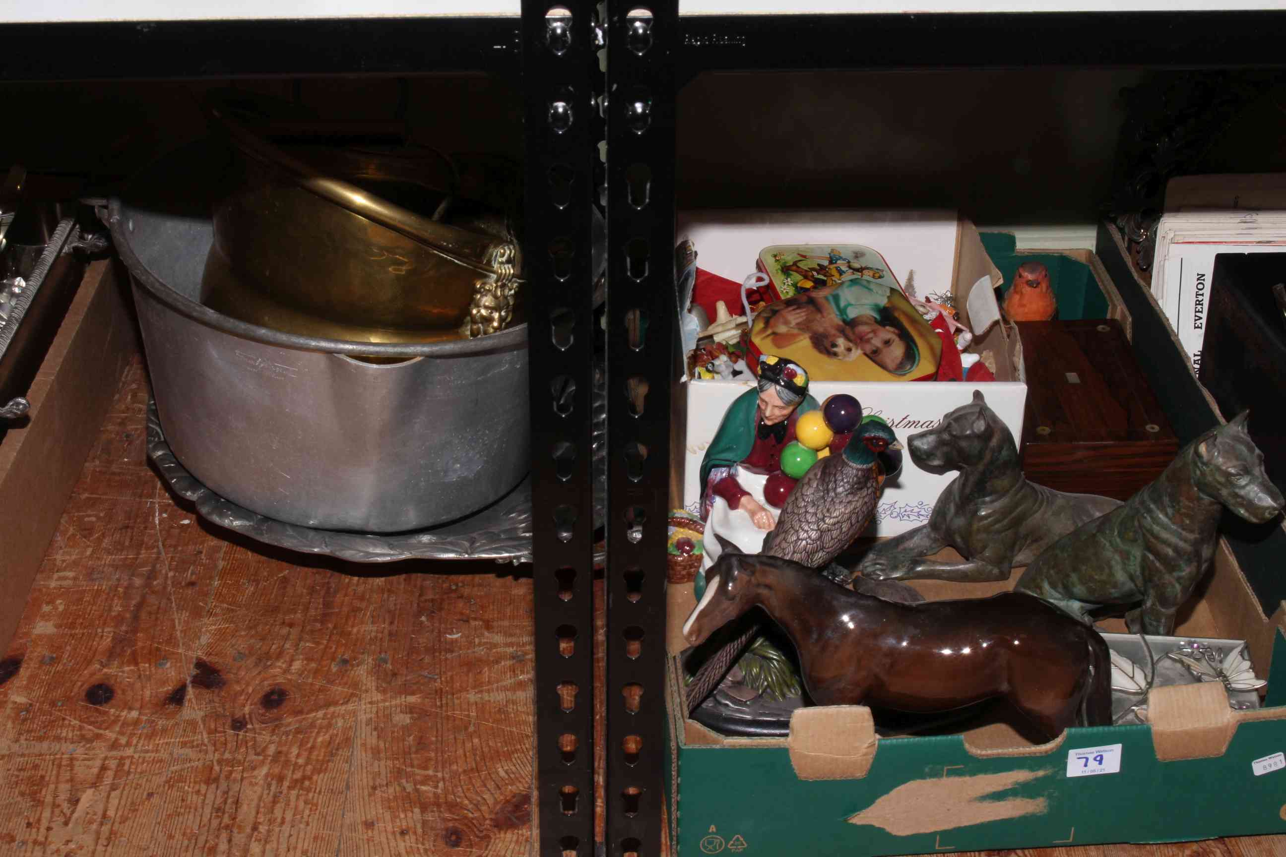 Brass fender, coal scuttle, Diecast toys, ceramics, glass, smokers cabinet etc. - Image 3 of 4