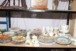 Coalport house figurines, collectors plates, Aynsley Orchard Gold and Wild Tudor.