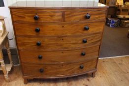 Victorian mahogany bow front chest of two short above four long graduated drawers,