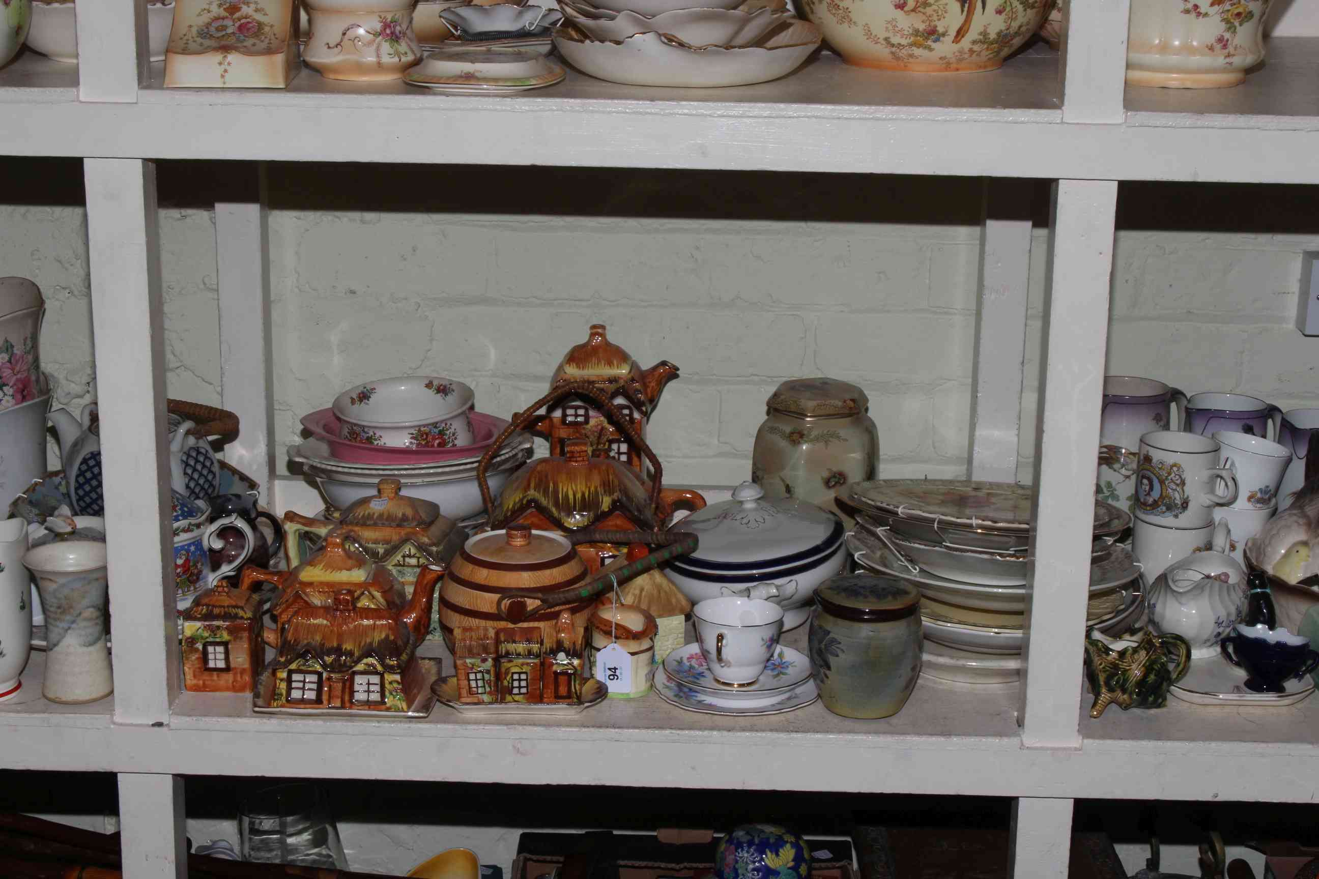 Large collection of ceramics including stoneware, planters, meat plates, etc. - Image 3 of 4