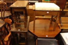 Late Victorian octagonal occasional table, folding child's school desk,