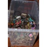 Large box of costume jewellery.