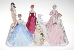 Collection of seven Coalport ladies including limited edition Topaz and three Ringtons editions.