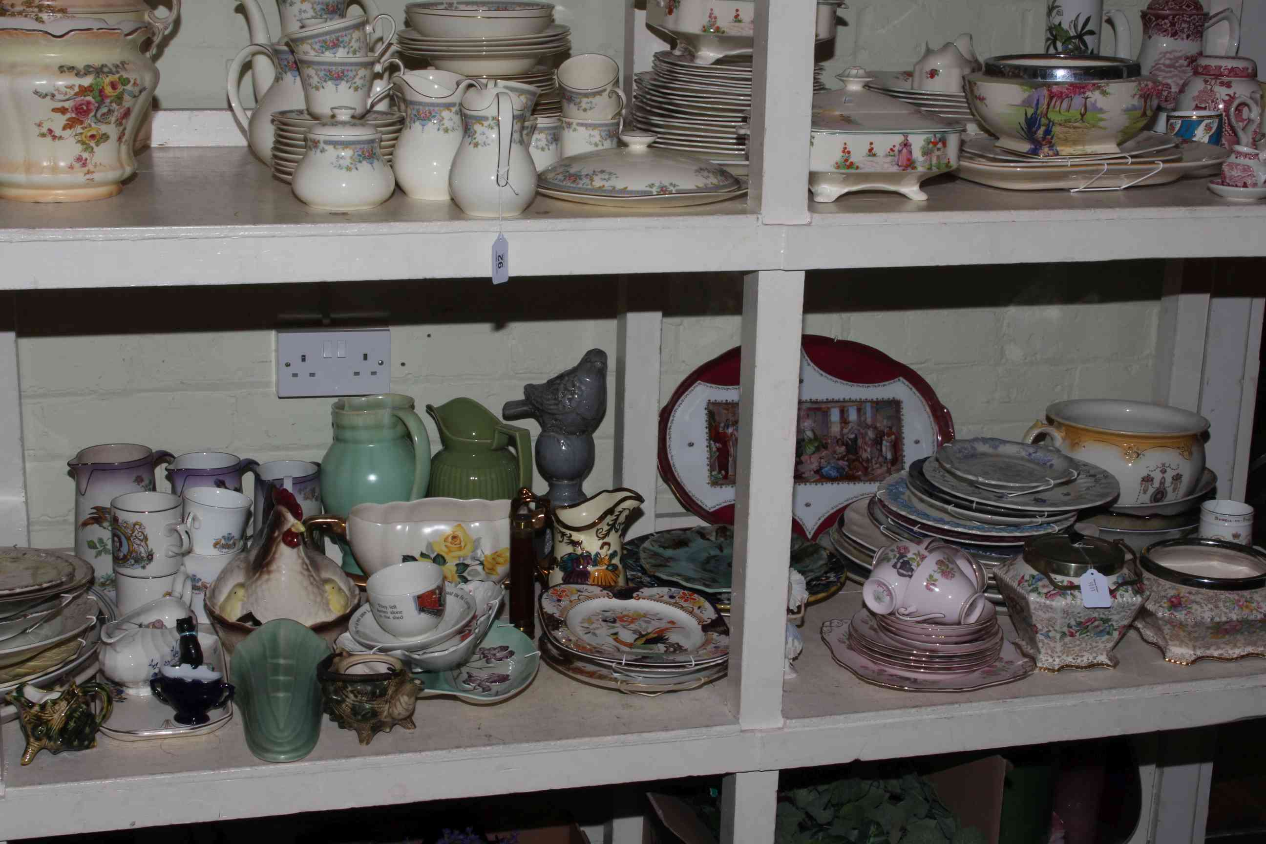 Large collection of ceramics including stoneware, planters, meat plates, etc. - Image 2 of 4