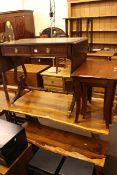 Pine six drawer double pedestal dressing table and arboreal kitchen table and bench,