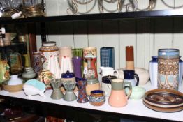 Collection of stoneware and ceramics including Royal Doulton, Poole, Denby.