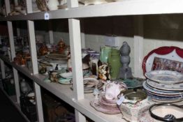 Large collection of ceramics including stoneware, planters, meat plates, etc.