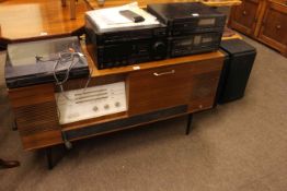Technics music system and vintage Pye radiogram.