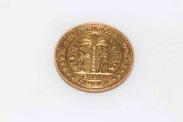 1948 Israel Judea Capta 10th Anniversary of Independence gold medal - lustre.