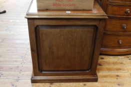 Late 19th/early 20th Century mahogany fielded panel door cupboard fitted with four drawers on