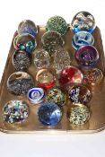 Collection of twenty glass paperweights.