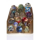 Collection of twenty glass paperweights.