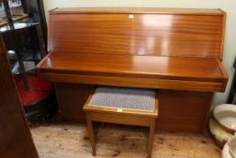 Lindner, upright overstrung piano, 106cm high by 134cm wide, together with a piano stool.