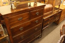 Victorian chest of two short above three long drawers and early 20th Century mahogany dressing