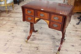 Good quality mahogany five drawer sofa table, 73cm,