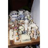 Mixed lot of decorative china including Disney condiments and toast rack.