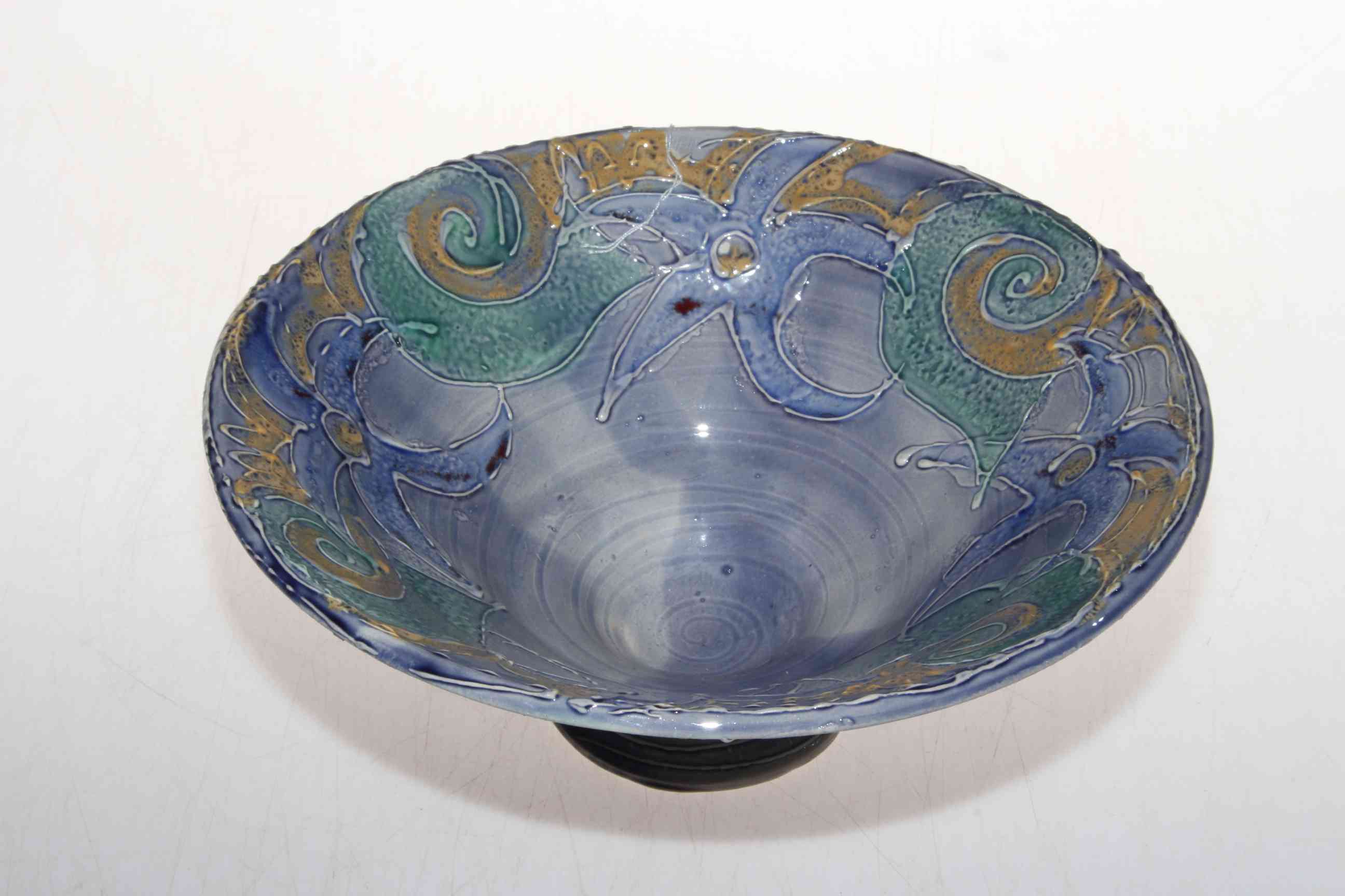 Studio bowl by H. Rushworth, 25cm.