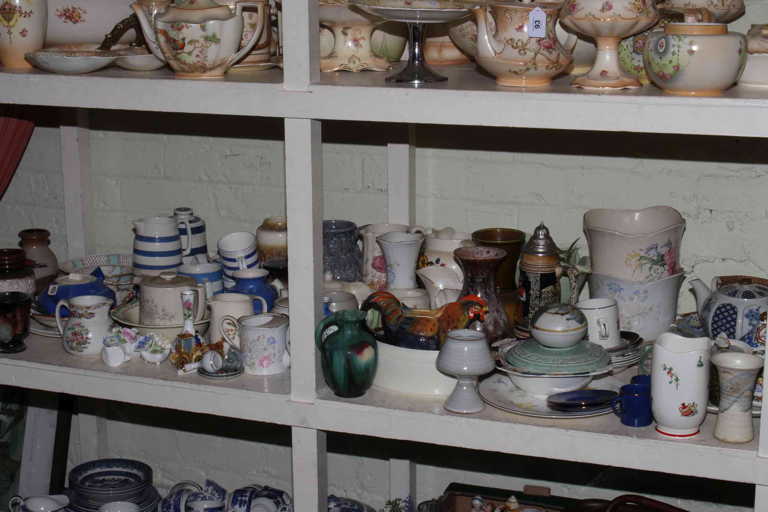 Large collection of ceramics including stoneware, planters, meat plates, etc. - Image 4 of 4