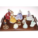 Four Royal Doulton figures including Happy Anniversary,