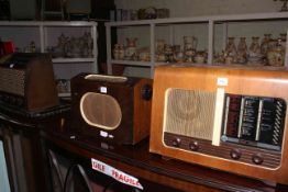 Four vintage radios including Bush, Pilot, G&C.