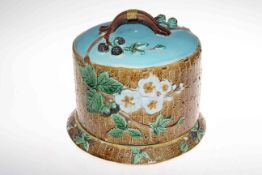 J. Holdcroft Majolica cheese dome, 23cm high.