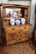 Late 19th/early 20th Century Art Nouveau oak mirror backed sideboard,