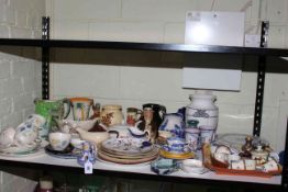 Collection of ceramics including Maling, Poole, Tony Wood character jug, etc.