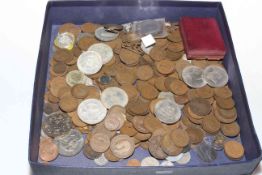 Box of coins and tokens.