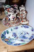 Assorted Masons china including Mandalay jugs, tea caddy, plates, Chartreuse jug,