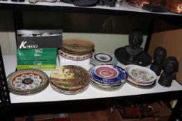 Three Wedgwood Black Jasper busts, Princess Anne, Queen Elizabeth, Duke of Edinburgh,