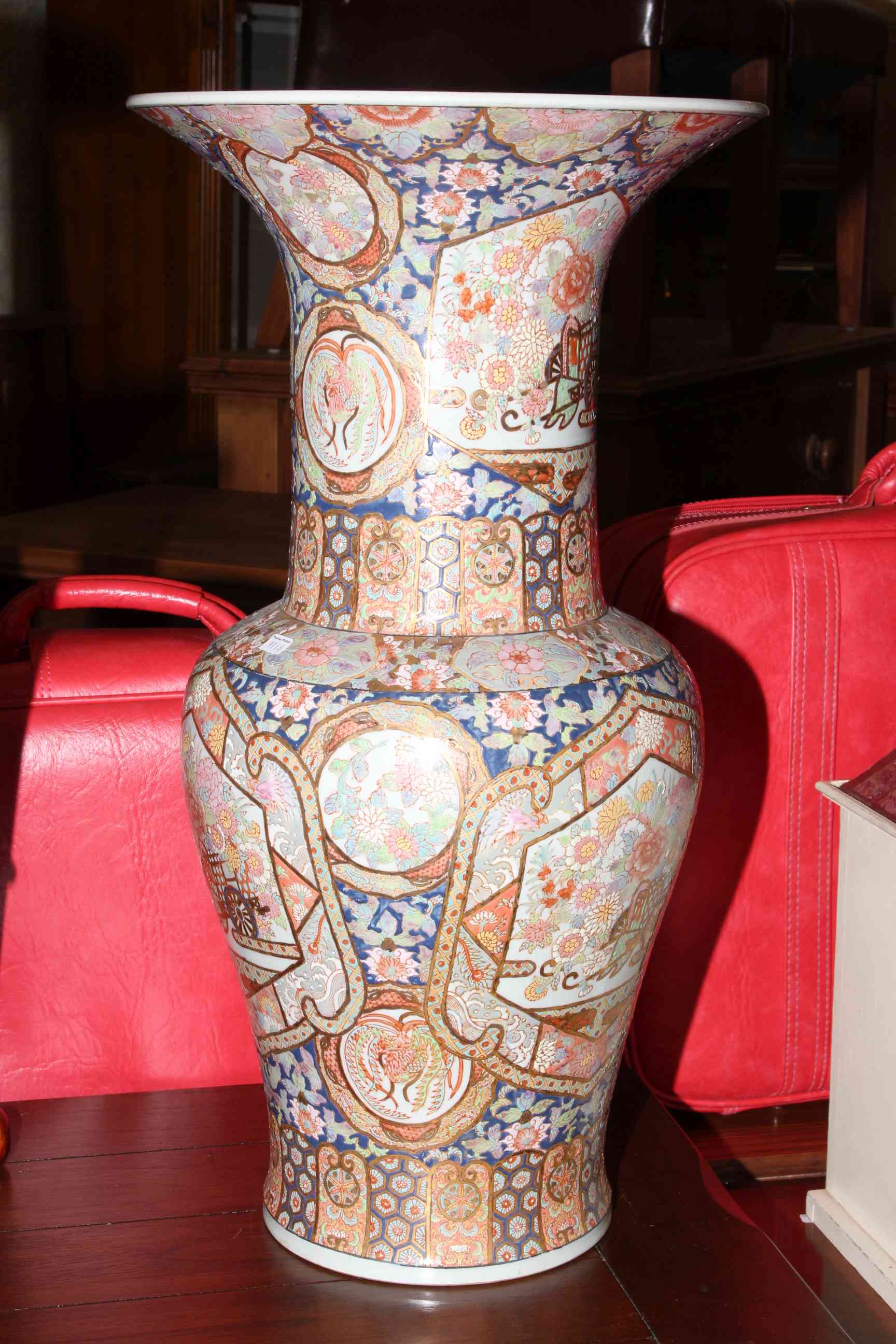 Large Oriental style vase, 61cm high.