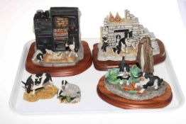 Four pieces of Border Fine Arts 'Jocks Pride', 'Helping Out', 'Forest Friends' and Friesian Cow',