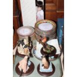 Two sets of cat design collectors plates, Alberon doll,