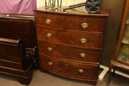 19th Century mahogany bow front chest of two short above three long graduated drawers.