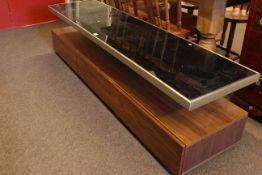 Contemporary tinted glass topped three drawer entertainment unit,