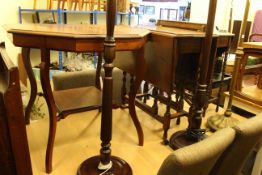 Octagonal centre table, oak barley twist drop leaf table, folding card table,