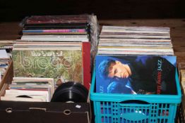 Five boxes of LP and single records, boxed sets, etc.