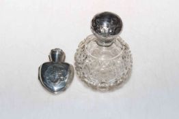 Art Nouveau silver perfume bottle holder with matched scent, Birmingham 1900,