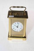 French gilt brass carriage clock, movement by Duverdrey and Bloquet, 14cm including handle.