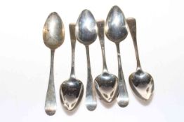 Set of six George III silver old English pattern tablespoons, Edinburgh 1805/6.