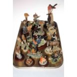 Seventeen Border Fine Arts ornaments including cats, mice, birds, cows, sheep and donkey.