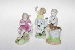 Three Royal Worcester children figures, March, April and June.