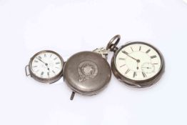 Two English hallmarked silver gents pocket watches circa 1900,
