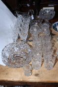 Collection of crystal and other glass.