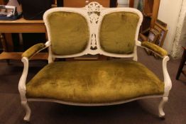 Victorian painted parlour settee.