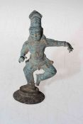 Small bronze/metal figure of Sambandar, 13cm.