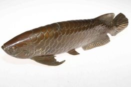 Large bronze carp, 44cm length.