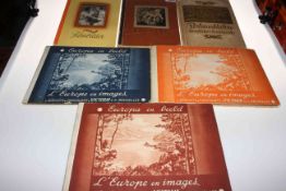 Collection of German cigarette card albums including Europa in Beeld, Bunte Film Bilder,