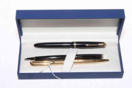 Two Waterman ballpoint pens and Parker fountain pen (3).