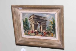 M. Legendre, L'Arc De Triomphe, oil on canvas, signed lower left, 15cm by 21cm, framed.